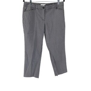 New York & Company Womens Black White Geometric Print Ankle Dress Pants Size 8